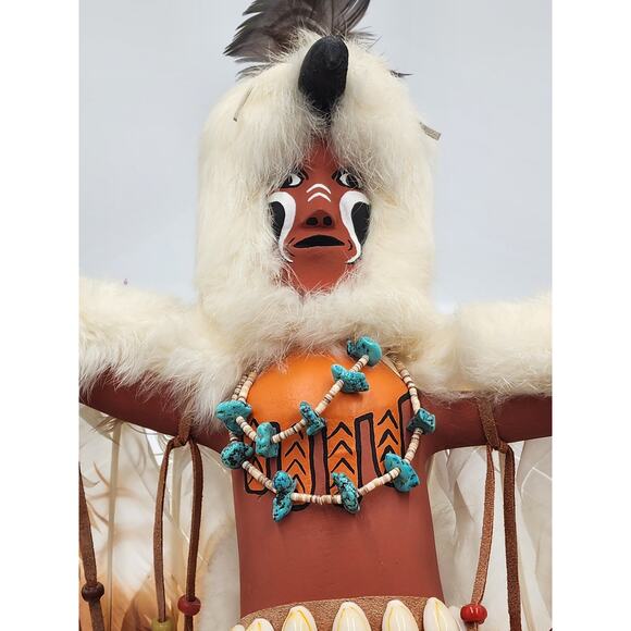 Kachina Eagle Dance Figurine Native American Art Signed IMSB Southwestern 17" - Picture 2 of 16